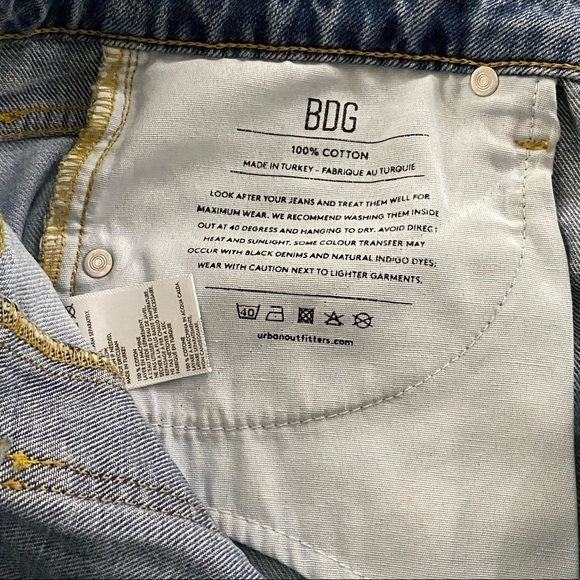 BDG Urban Outfitters Button Fly Denim Shorts. Distressed raw edge. Loose fit. - Picture 3 of 6